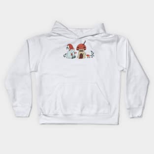 Gnome and House Fly Agaric Kids Hoodie
